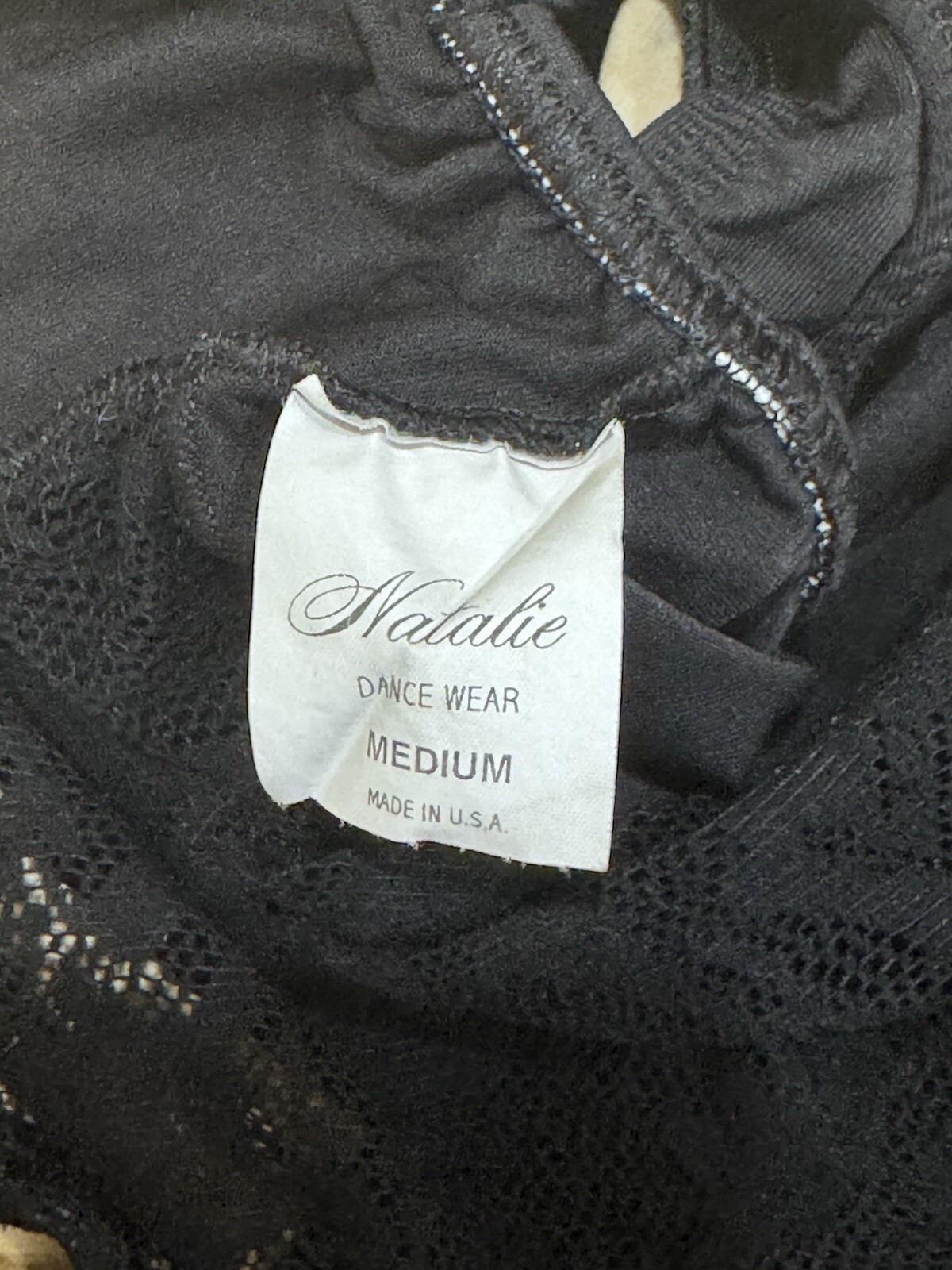 Natalie Dance Wear Black Ballet Leotard Women’s Medium, Lace, Zip & Sleeveless