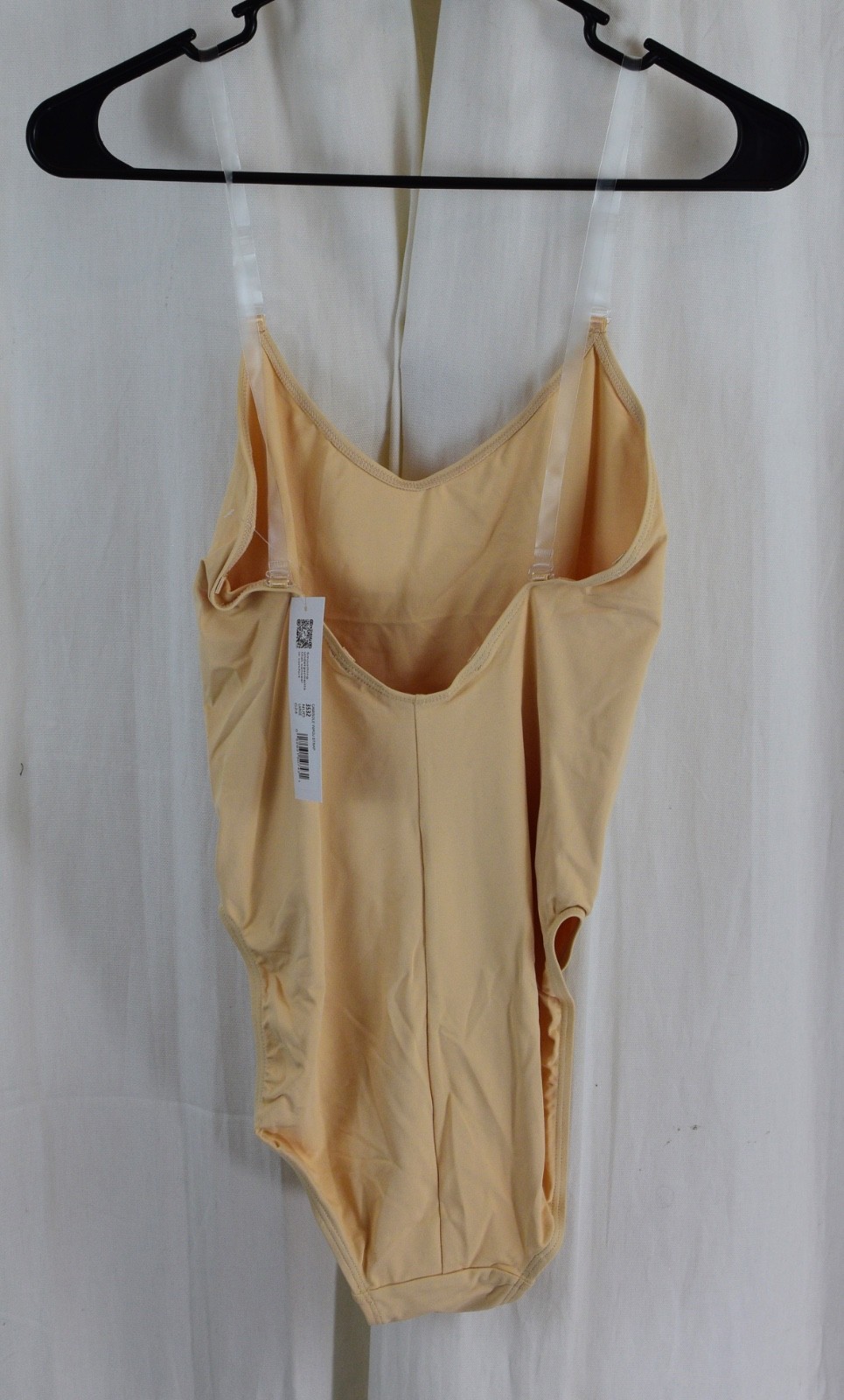 Capezio Womens Camisole Leotard Clear Transition Straps Beige Size Large