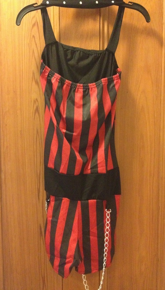 (S) DANCE COSTUME, RED BLACK TAP JAZZ, COMPETITION “THE APPLAUSE” Chains