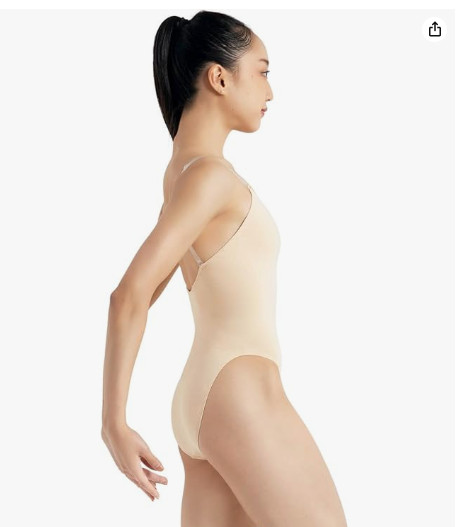 Capezio women’s Camisole Leotard X-Small With Clear Transition Straps Nude