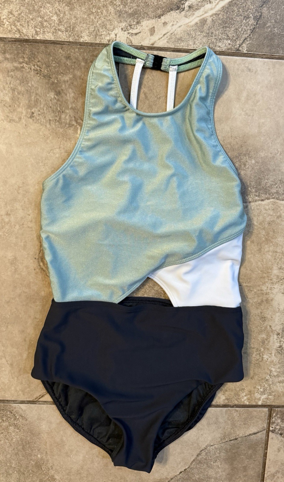 Five The Label Dance Leotard Womens XS Petite Colorblock Open Back Gymnastics