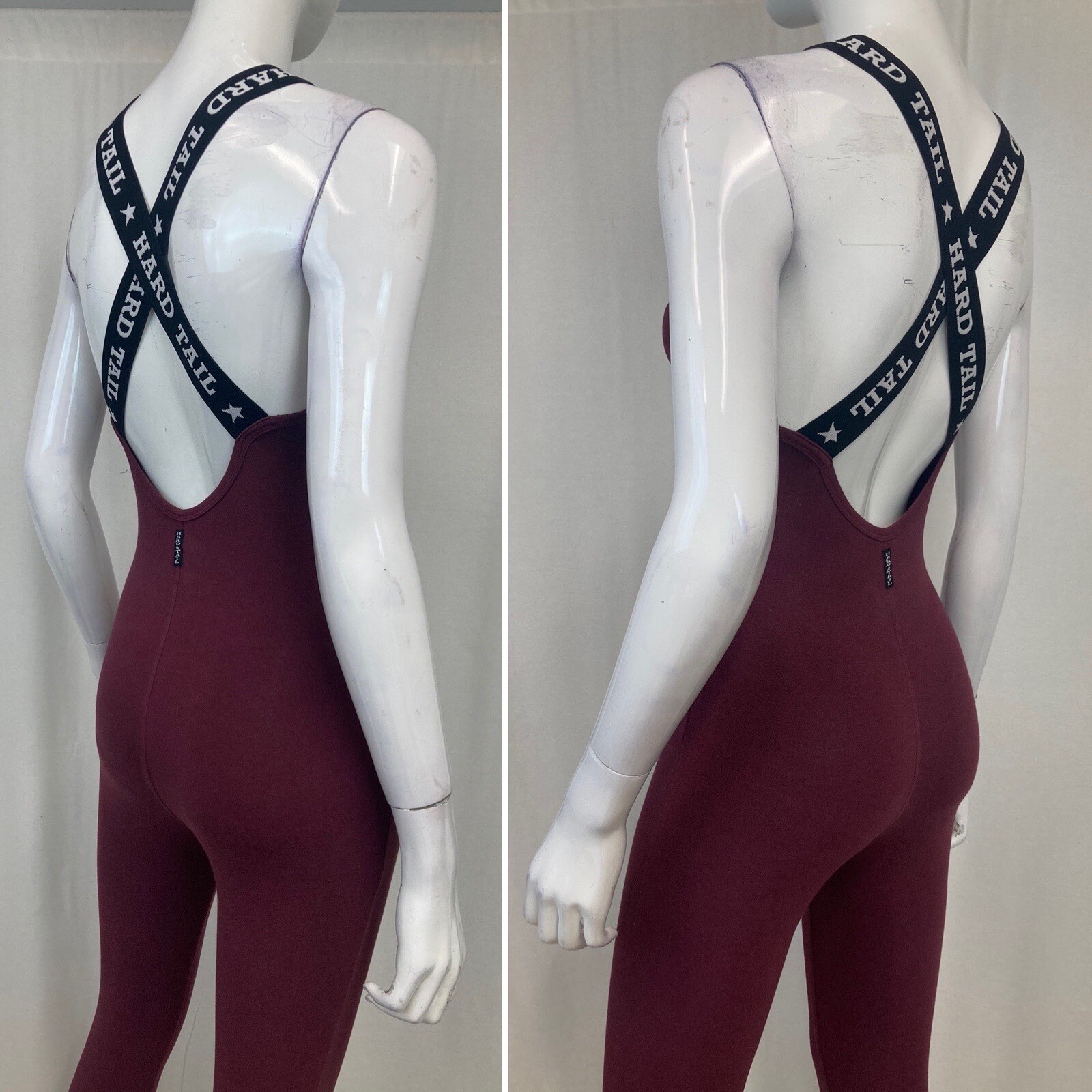 Women’s Hard Tail Maroon Burgundy Gymnastics Cotton/Lycra Leotard Jumpsuit Small