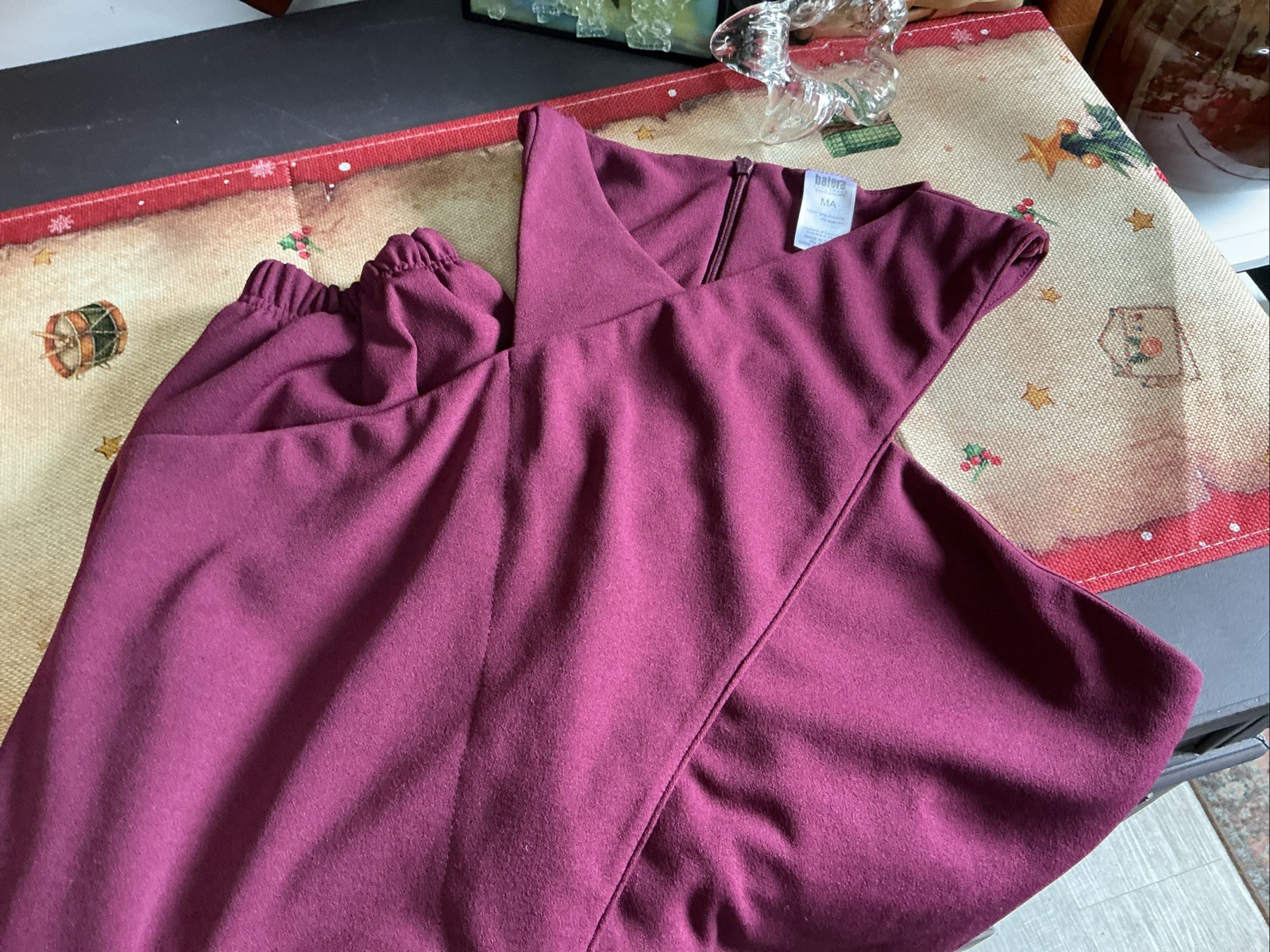 Balera Wine Burgundy Spandex Dance Bodysuit Unitard A L A23