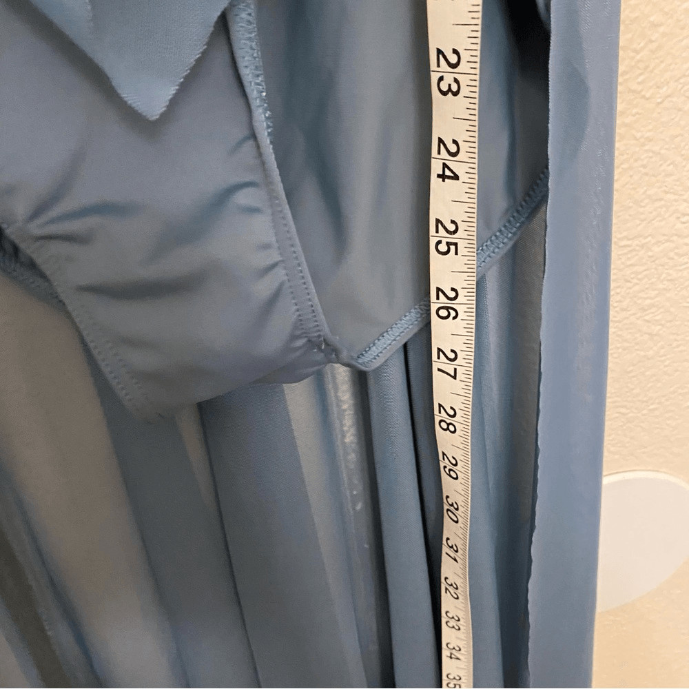 WEISSMAN Balera Dance lyrical slate blue One Shoulder Tied Neck maxi D13079 SA