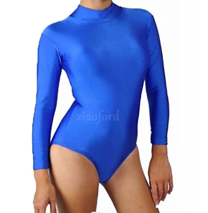 Women’s Leotard Mock Neck Long Sleeve Gymnastics Leotards For Adults Dancewear
