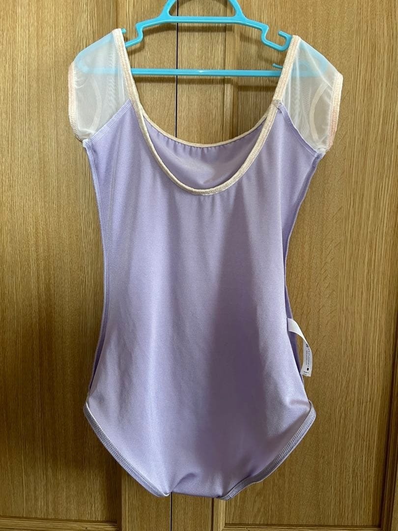 YUMIKO Leotard SL Light Purple Velvet Trim Made in Spain Rare