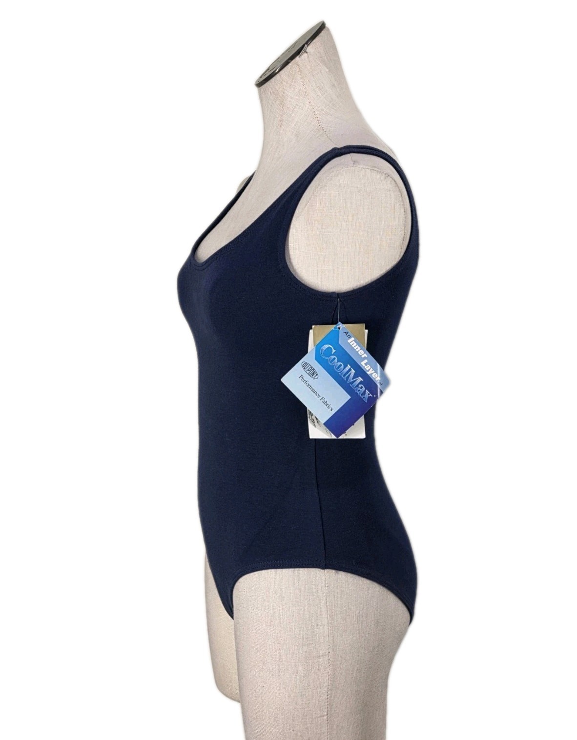 Body Wrappers VTG 80s Low Cut Aerobics Cotton Tank Leotard CoolMax Liner Size M