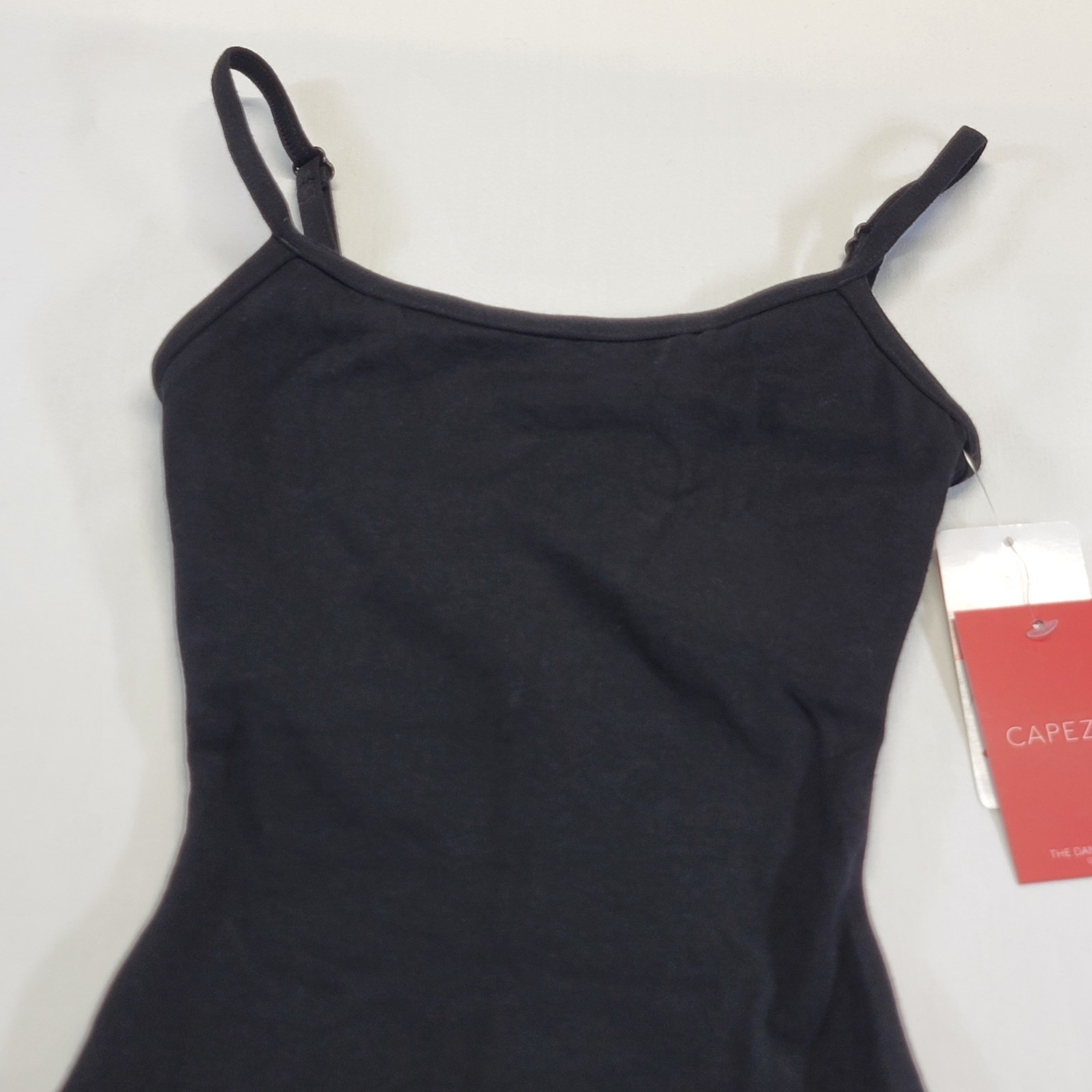 Capezio Strappy Back Camisole Leotard Black Scoop Front Criss-cross Back SZ XSA