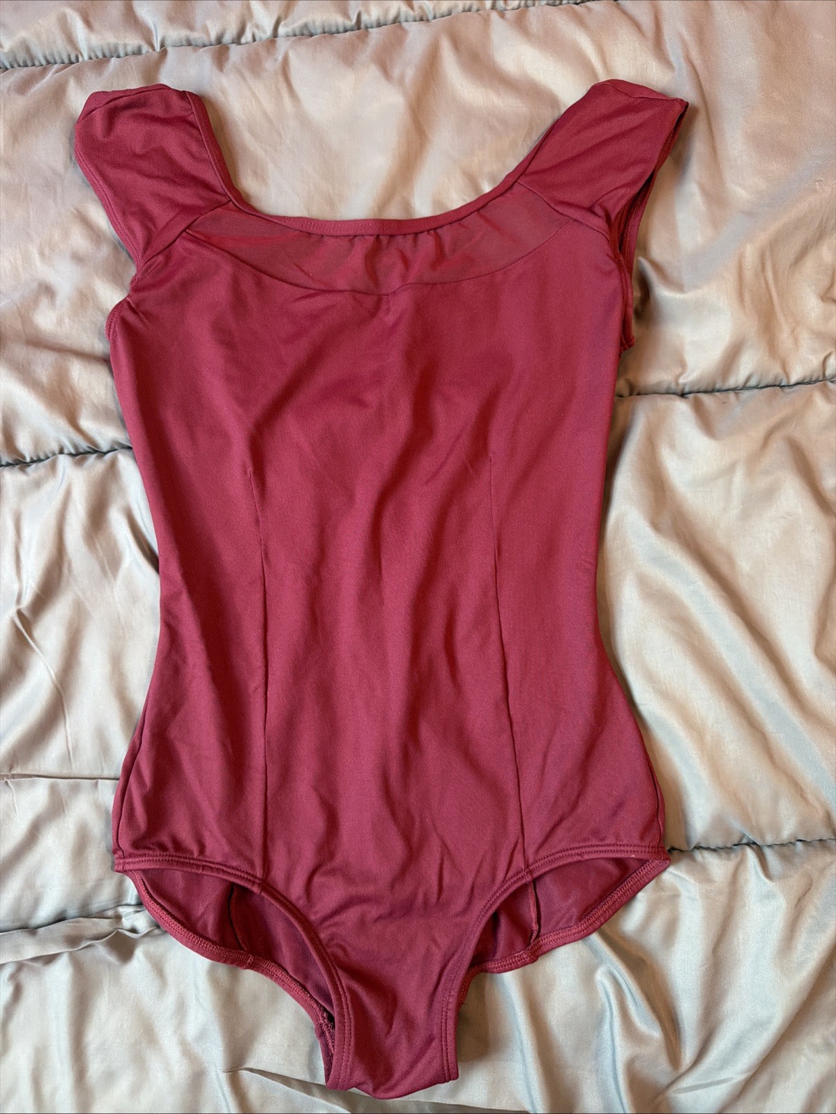 Body Wrappers ProWEAR Burgundy Leotard M Mesh Yoke Low Back Ballet Dance