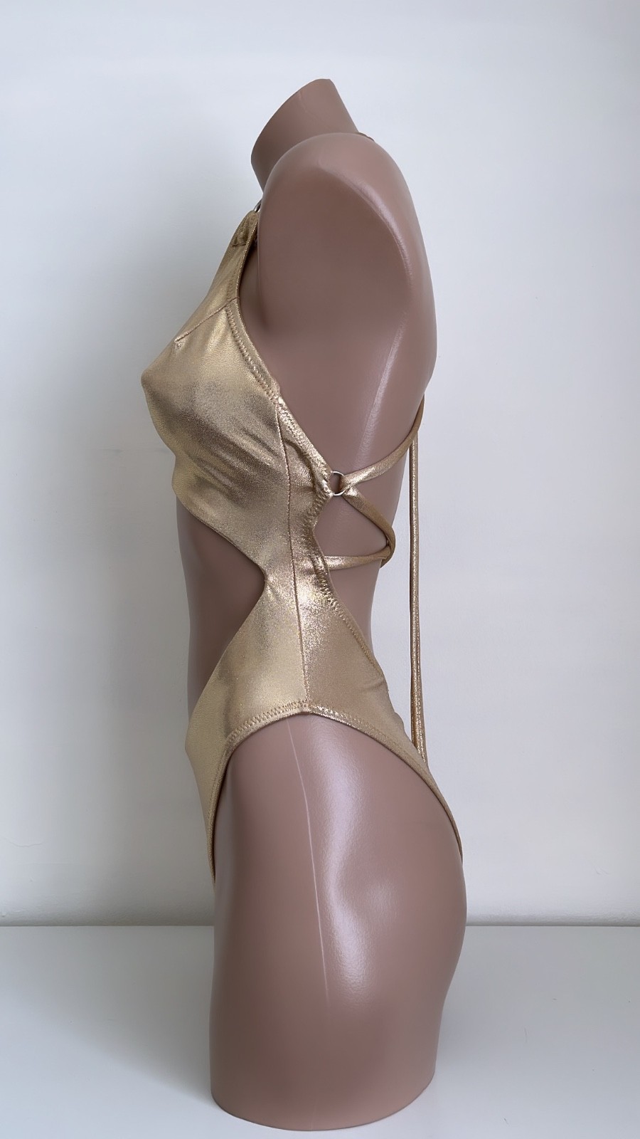 Schminke👙 monokini pole dance wear wet look Spandex bodysuit one-piece ruching