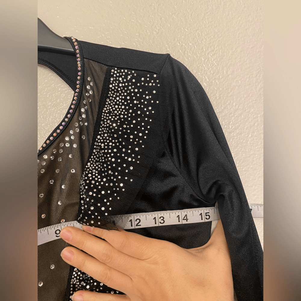 Weissman dance costume solo black crystal jazz lyrical My Head My Heart 14914 MA