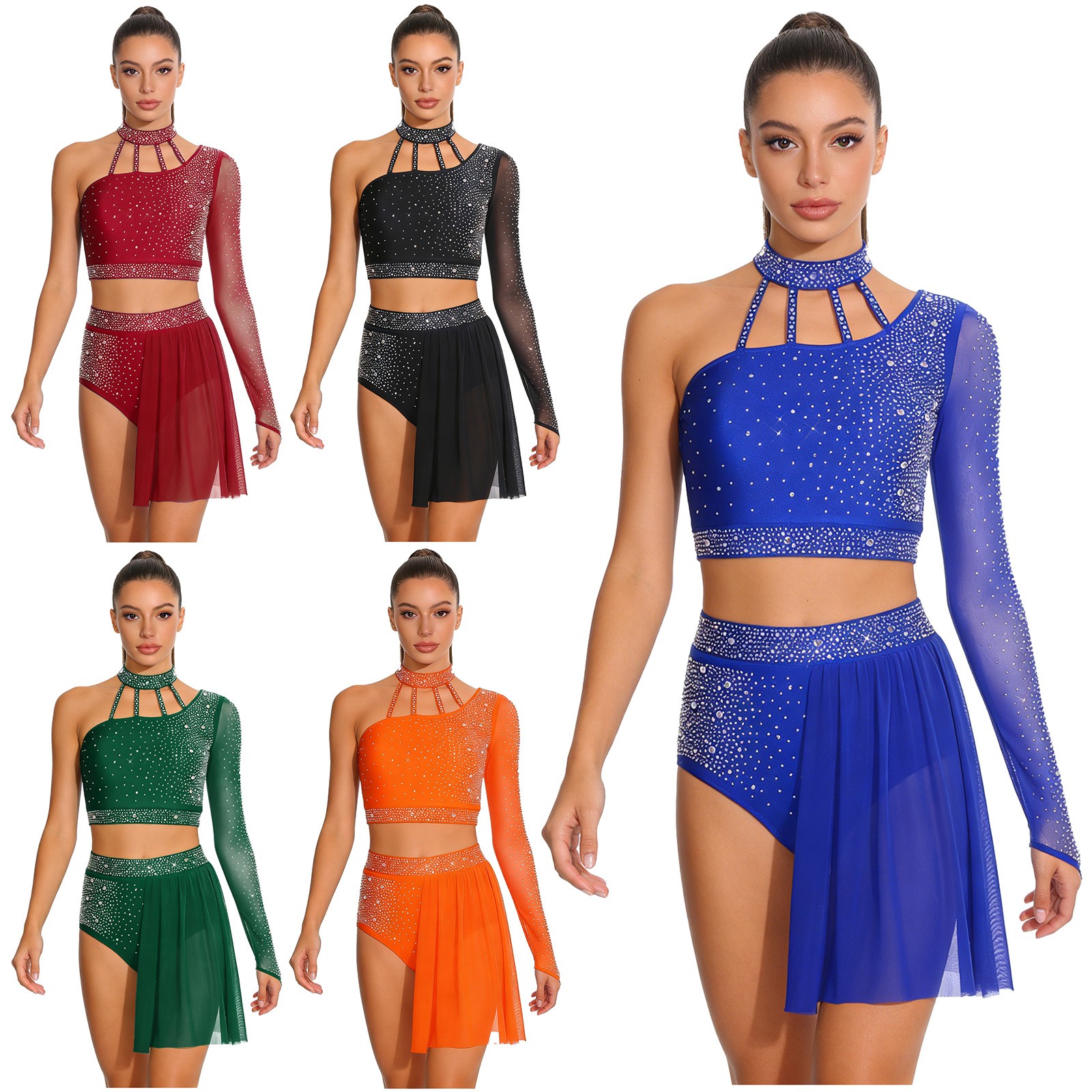 Womens Outfit Ballet Dress Halter Dancewear Contemporary Latin Carnival Dance