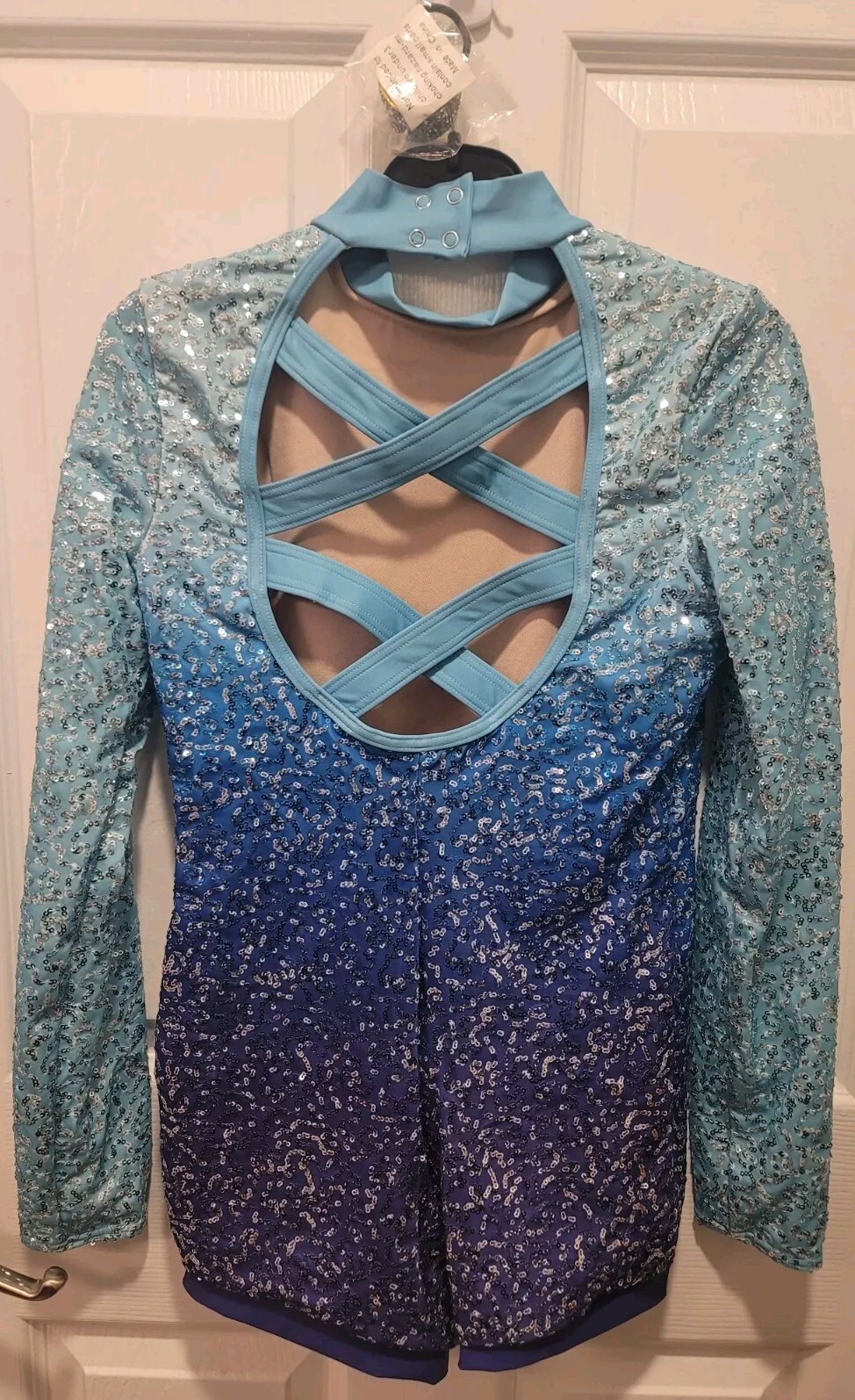 WEISSMAN Dance Costume biketard Blue Ombre Chained To The Rhythm 12051 Child MC