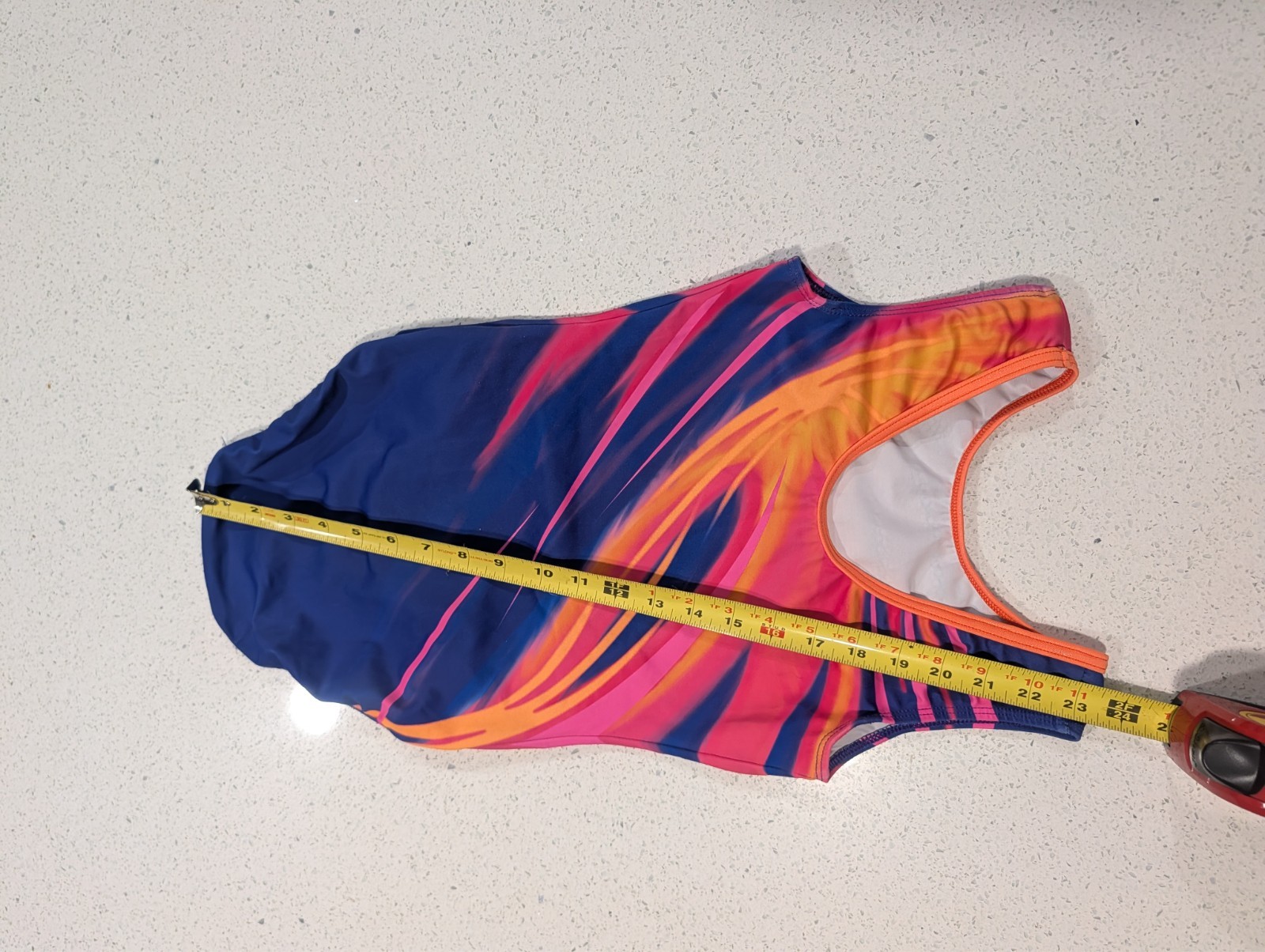 GK Elite AM Medium Gymnastics Dance Leotard Blue ORANGE PHOENIX Suns Team Colors