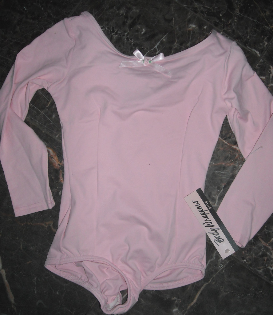 Body Wrappers 3/4 Sleeve Leotard x back Large chld #2645 Lined Front princesseam
