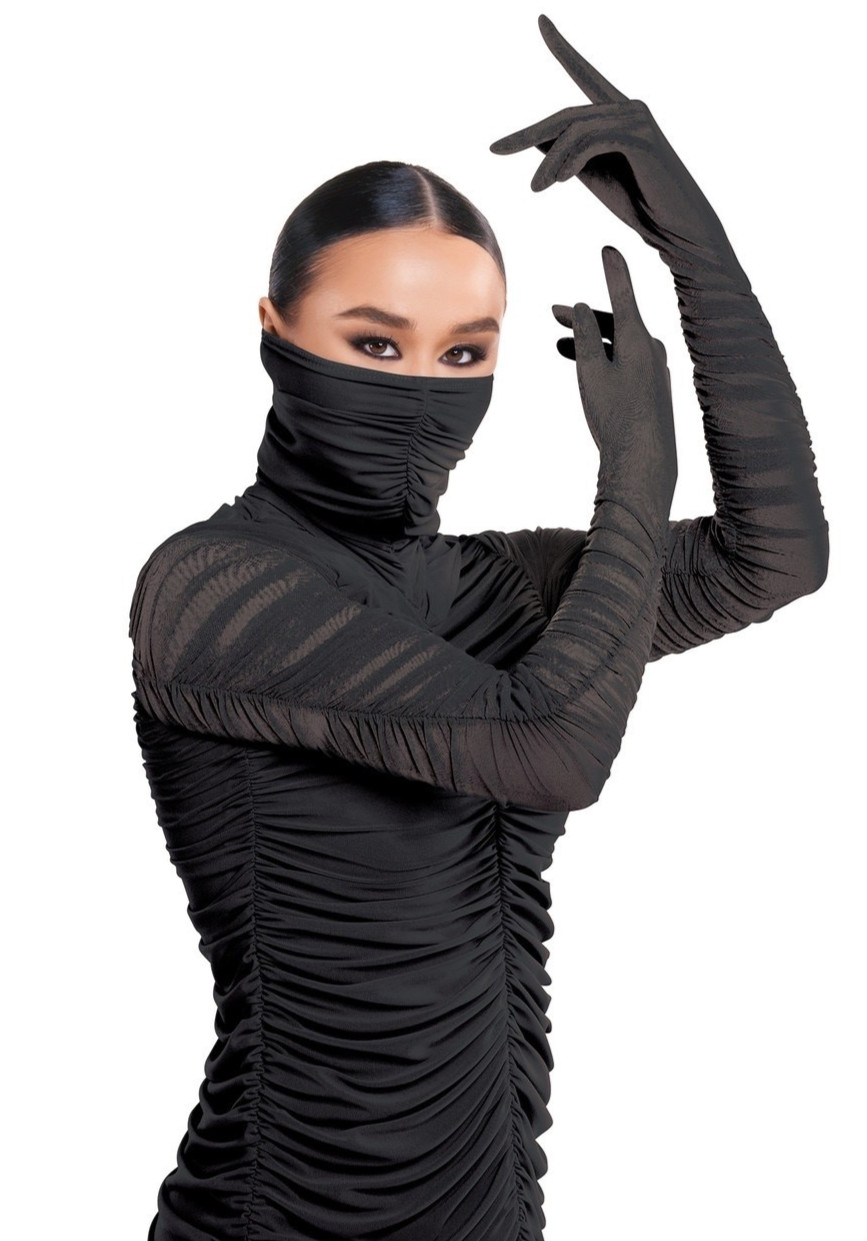 Revolution Tenth House 2 Die 4 Ruched Rhiannon TD25444 Black Catsuit Dress Small