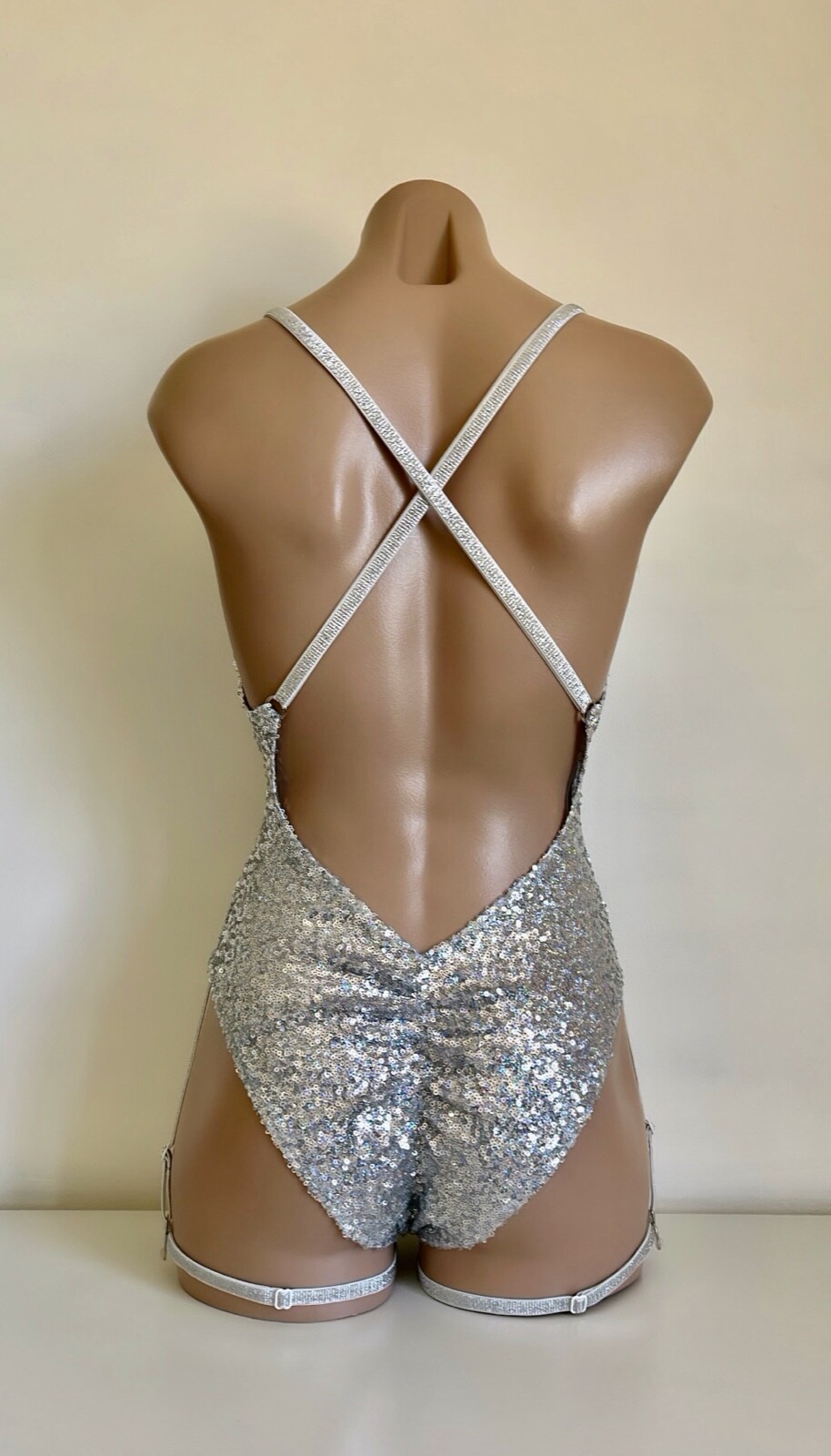 Schminke 💍 Giselle sequin bodysuit leotard polewear dance sexy ring monokini