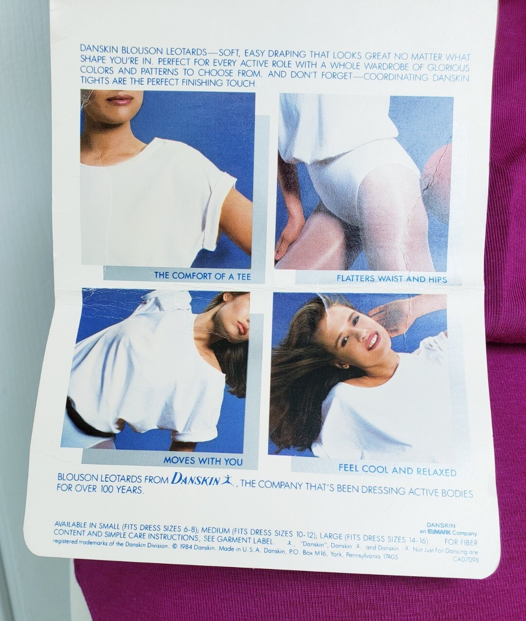 Vintage Danskin Blouson Leotard Size Large NEW 1980’s Plum Navy Dance Excercise