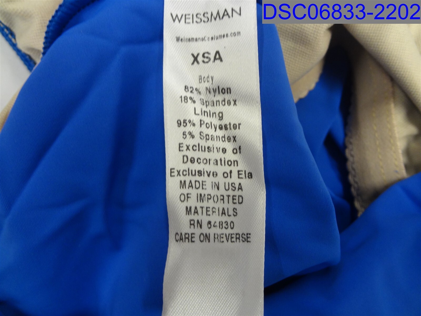 Weissman Adult XS Royal Blue MT12456 Classic Tank Leotard