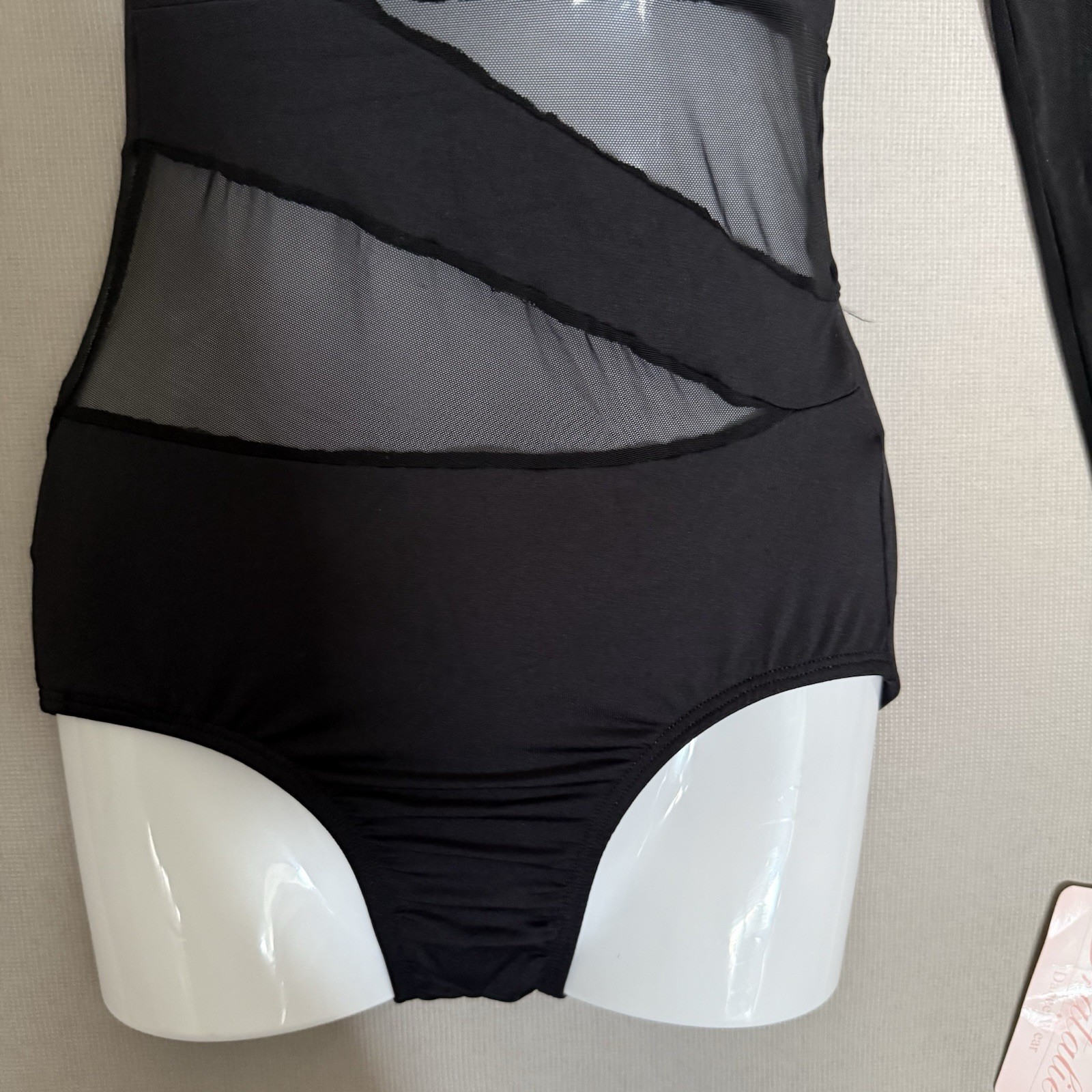 Natalie Leotard Black Mesh Petite Small Extra Small Black Womens Dance wear New