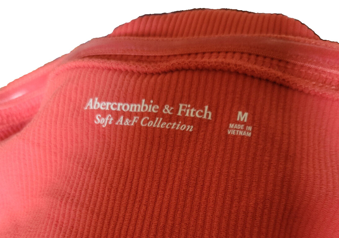 Abercrombie Coral Pink Ribbed Strapless Sweetheart Stretch Leotard Bodysuit M