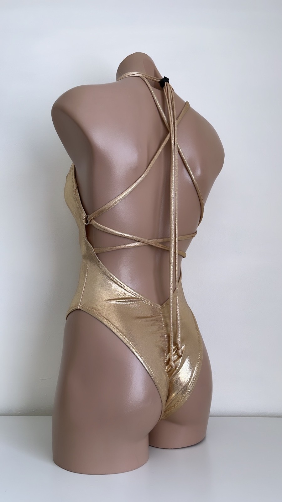 Schminke👙 monokini pole dance wear wet look Spandex bodysuit one-piece ruching