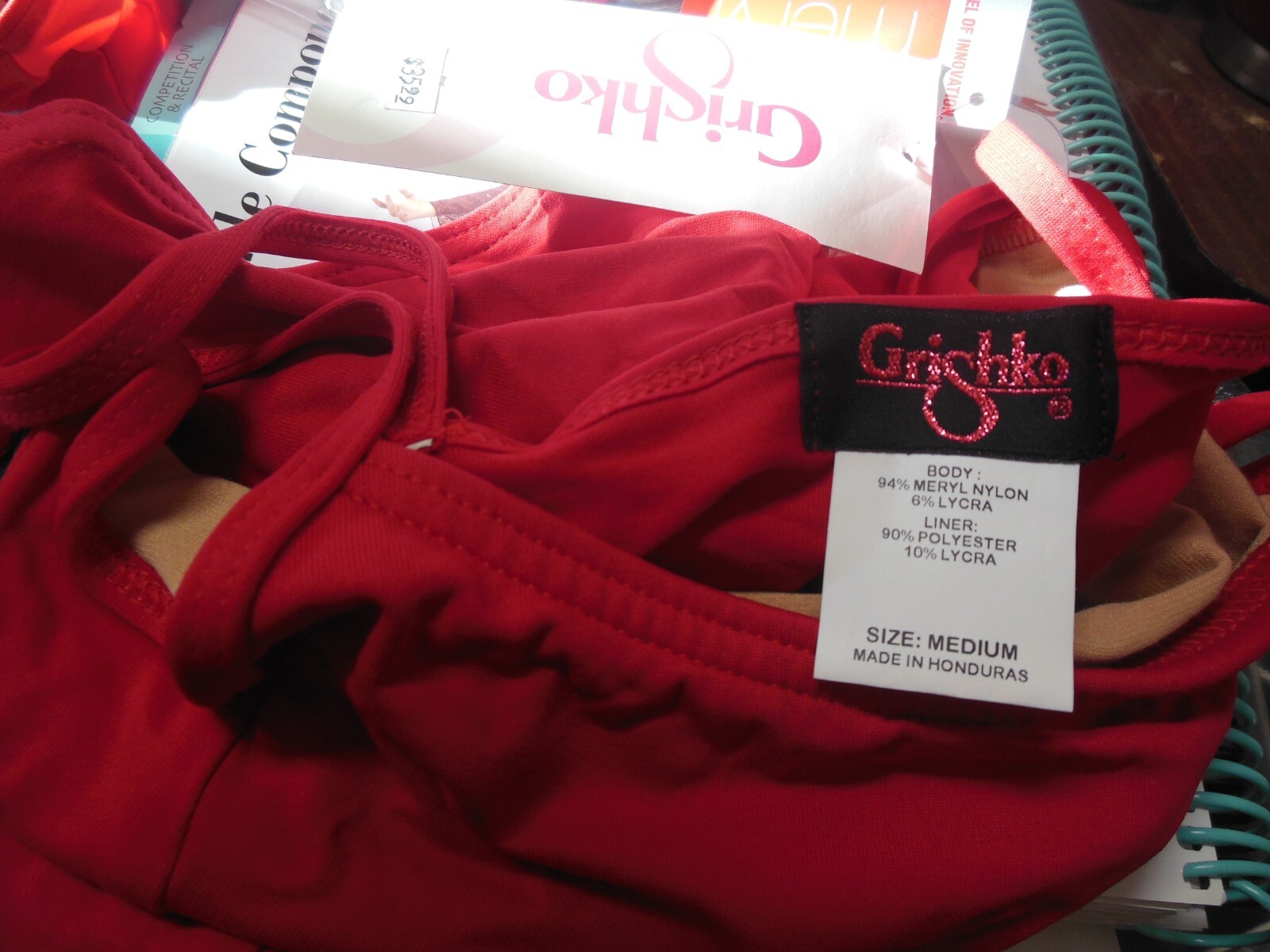Grishko Meryl princess Seam leotard red ladies Medium camisole