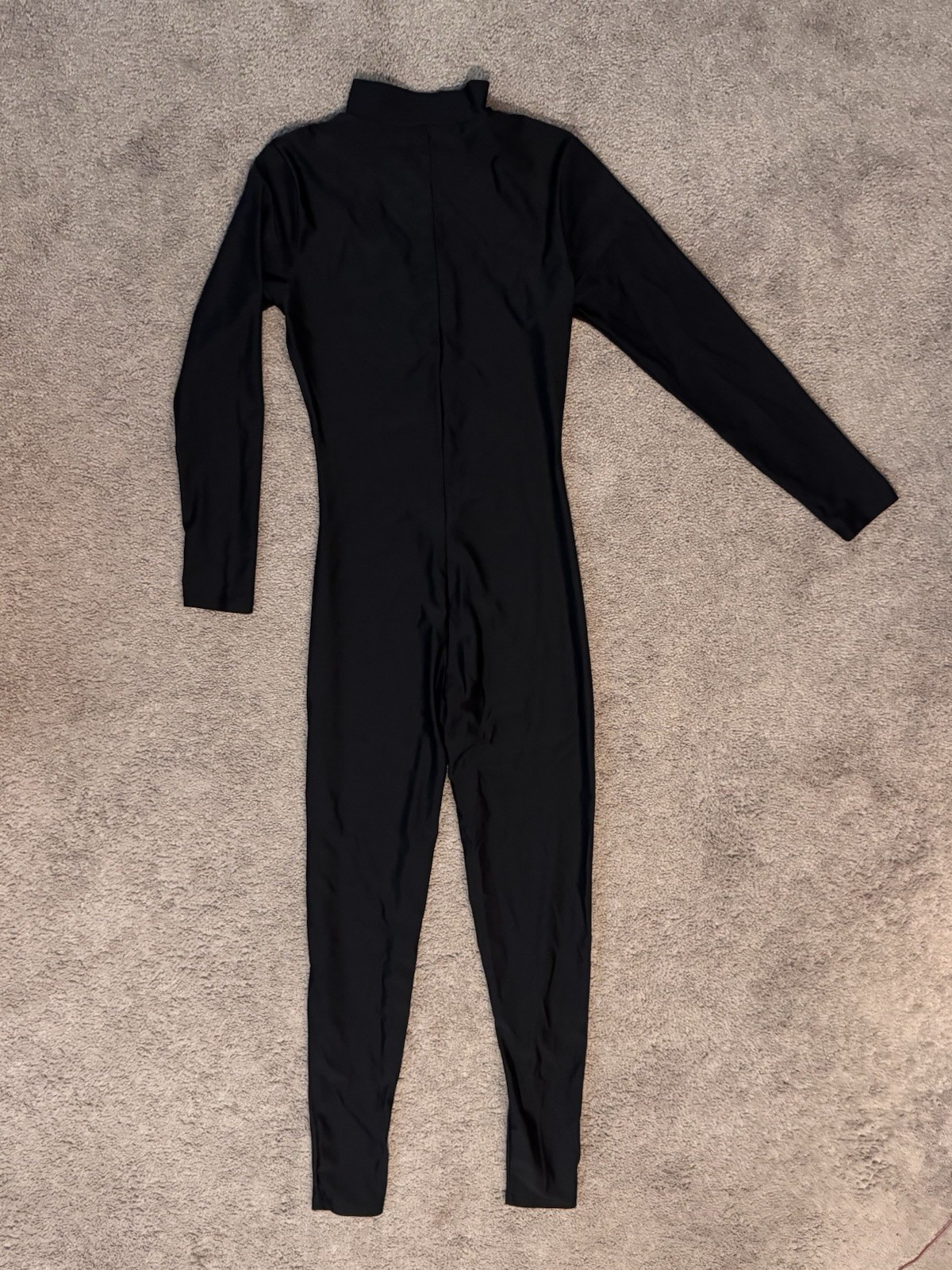 Speerise Men’s Small Turtleneck Spandex Long Sleeve Unitard Black Zip