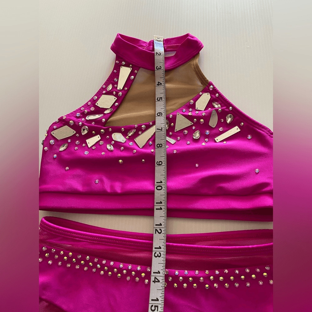 AA dance design costume custom hot pink Malfi Blossom 2 piece contemporary SA