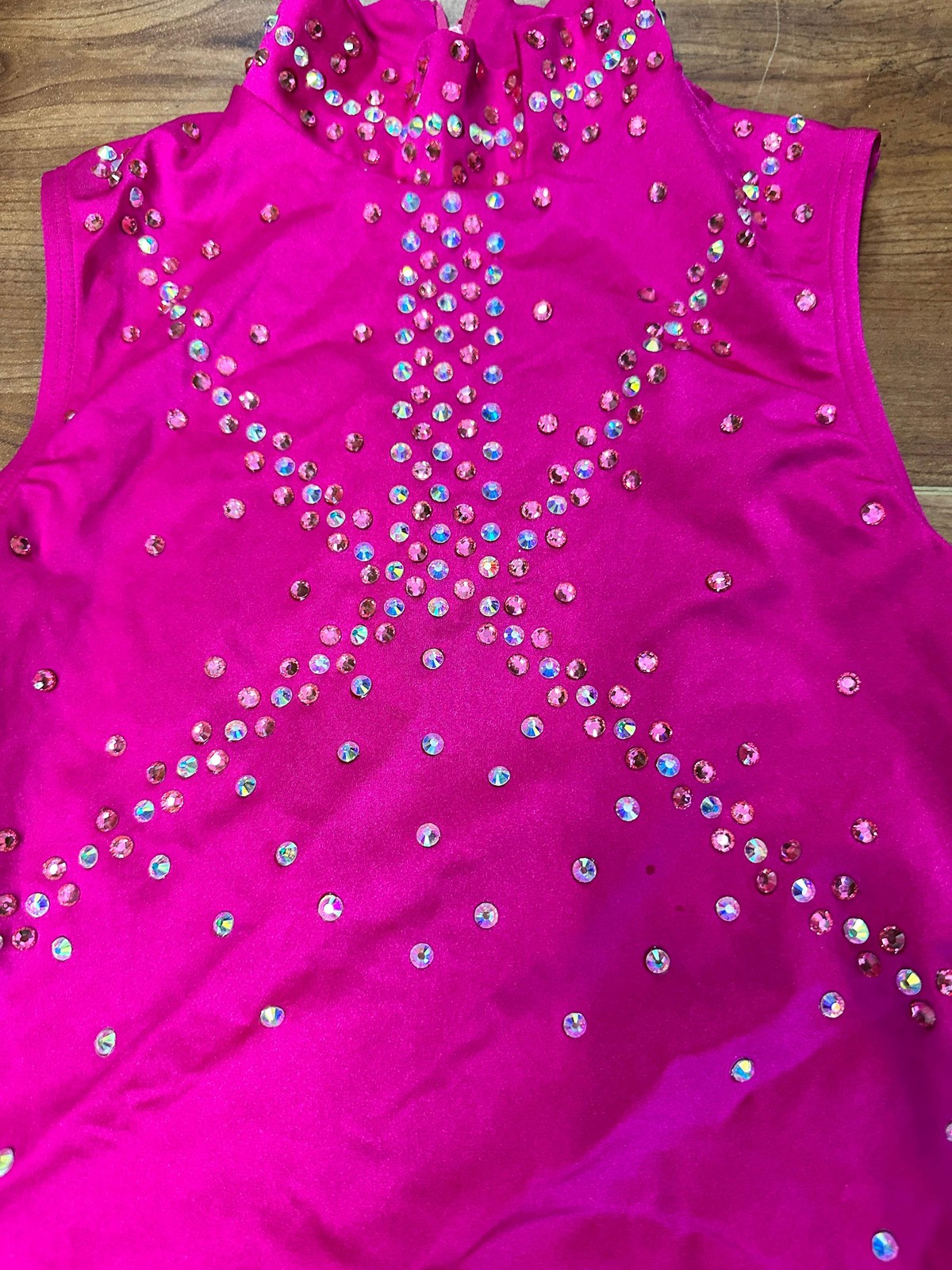 Dance Costume Leotard Medium Adult Pink Weissman 14847 TONS OF STONES Custom