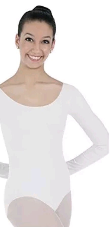 Body Wrappers BWP226 White Women’s Adult Small Long Sleeve Leotard
