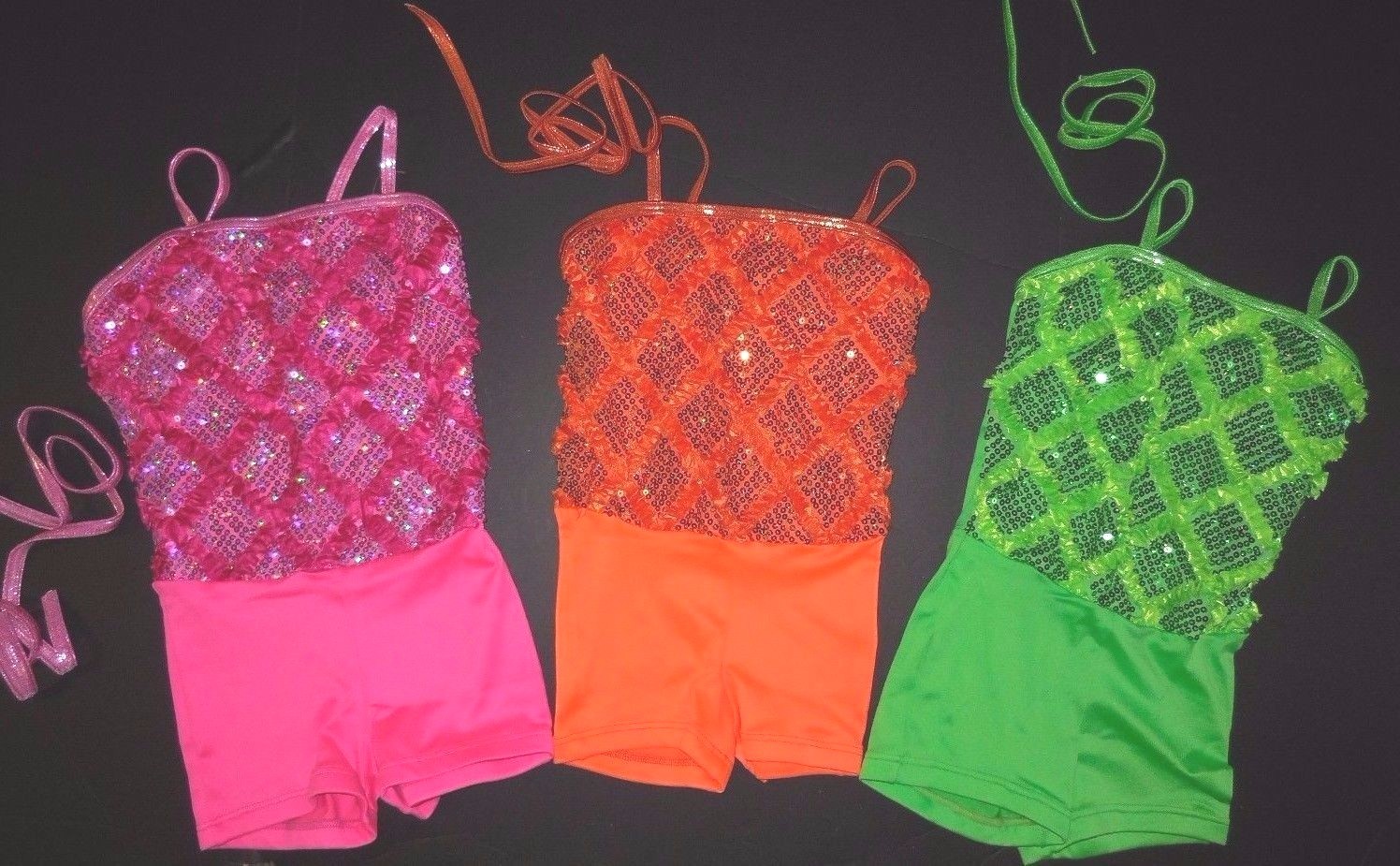 DANCE Costume Hologram Sequin Front Shorty unitard 3 Colors over 15 available
