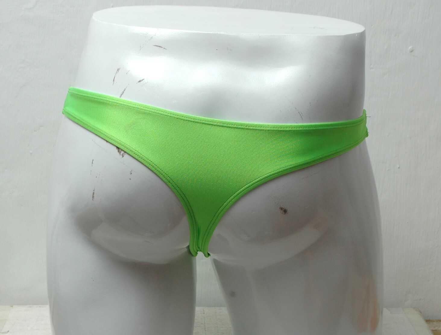 Short Lime Green Spandex Leotard for Mens Medium