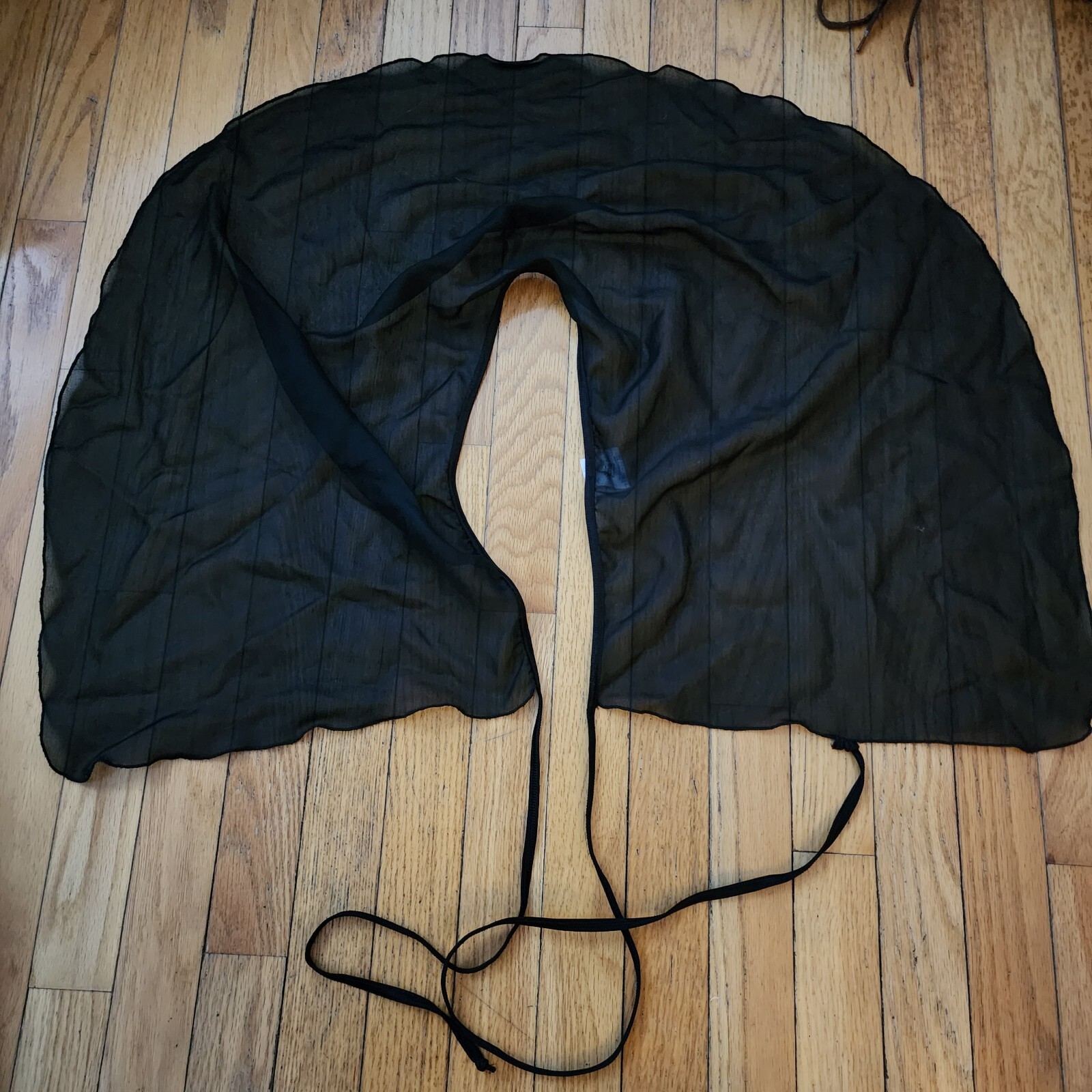Danskin Dance Black Cape Adult One Size See Through Flowing Gymnastics Ballet
