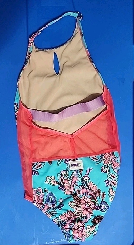 Leotard By TAWNEY G DANCEWEAR Floral Halter With Cut Out And Mesh, Child XL