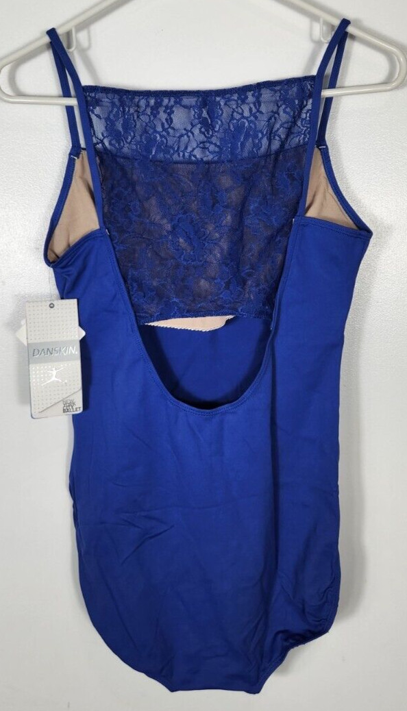 Danskin NYCB Women’s Size Large (12/14) Blueberry Lace Back Keyhole Leotard NWT