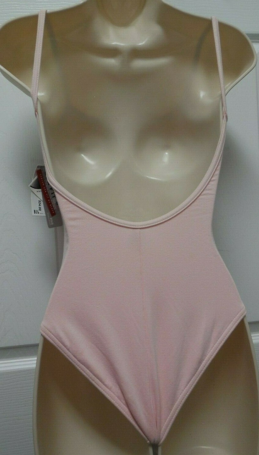 NWT Dance Bloch Lt Pink Cotton Camisole Leotard Low Back Petite Adult L5407