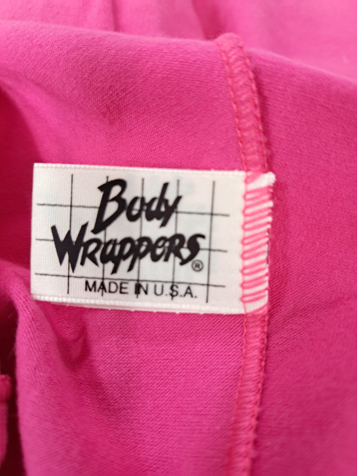 Body Wrappers VTG 80s Pink Cotton Unitard Biketard #182 Size Preteen / Adult XS