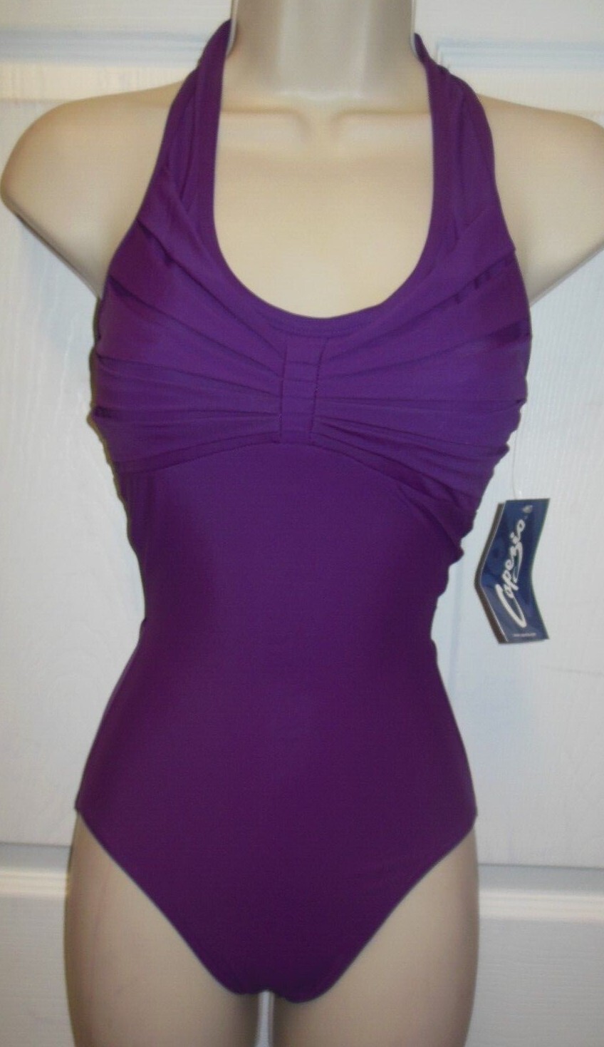 Capezio HALTER LEOTARD PLEATED FRONT Grape ADULT # 10190 DANCE BALLET ladies