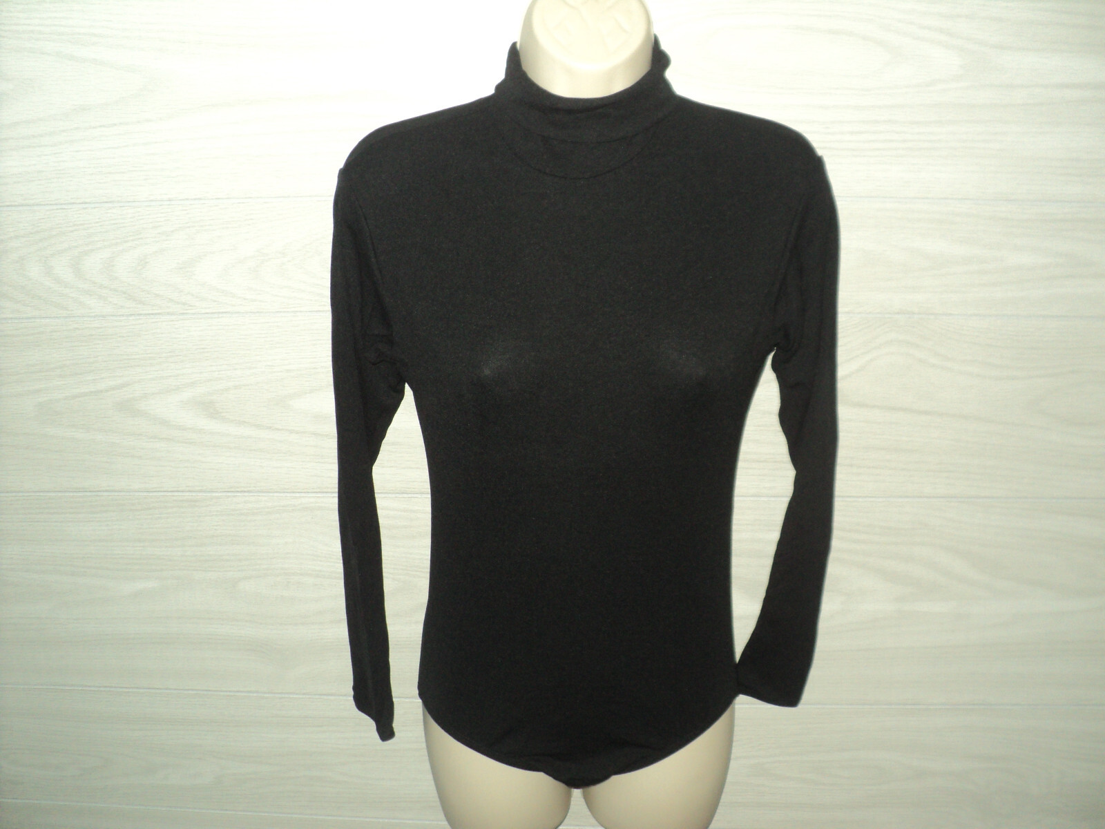 Body Wrappers Long Sleeve Turtleneck Bodysuit Adult Size Medium Black #201 NEW