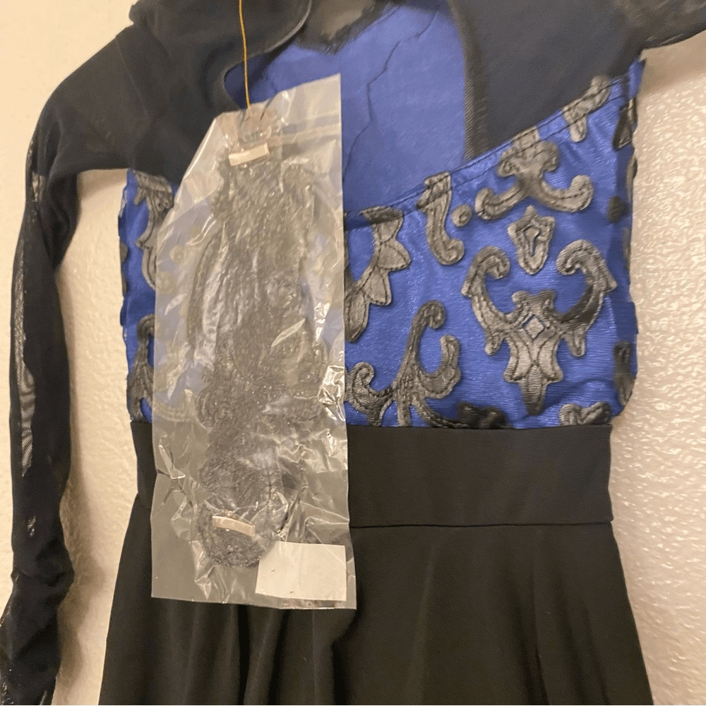 WEISSMAN Dance costume blue black embroidered dress The Imitation Game 11466 SC