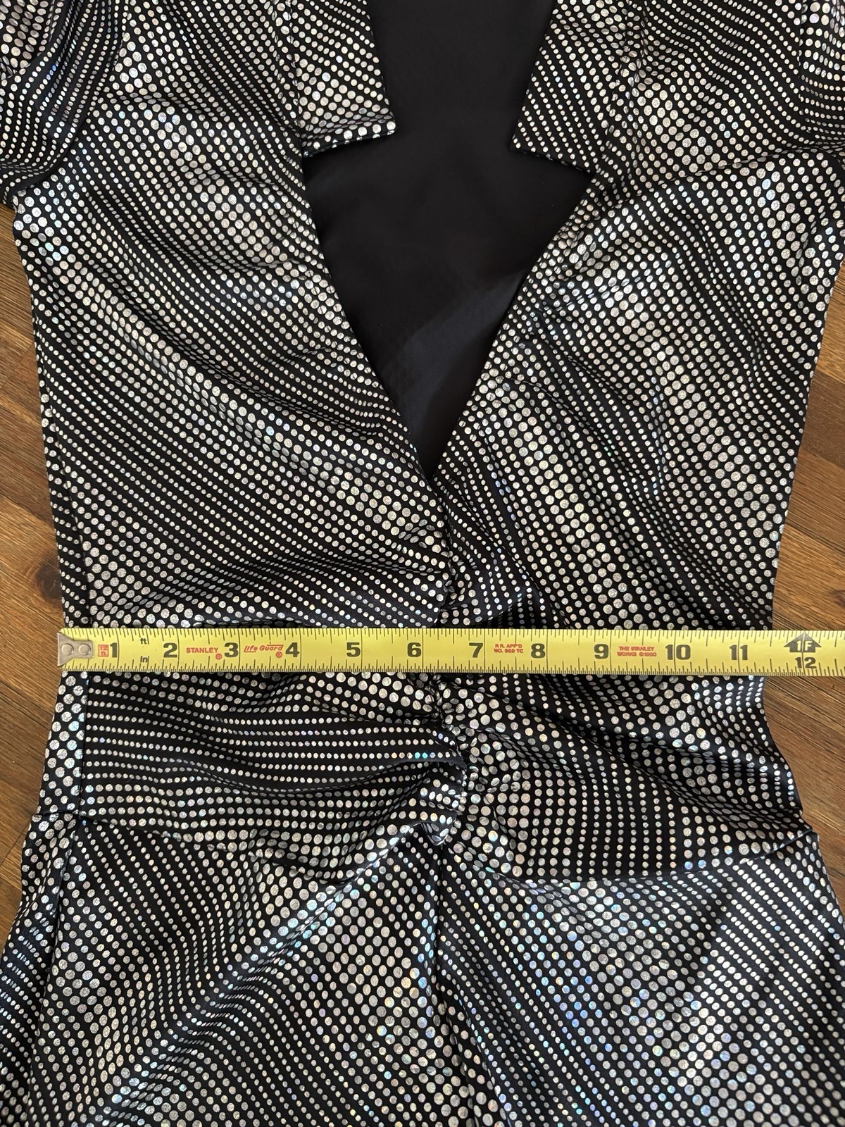 Kelle Company Dance Costume Black Iridescent Dots Dance Leotard Adult Small