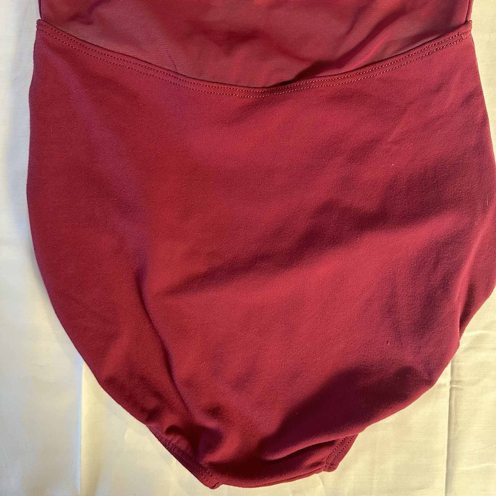 Suffolk Ballet Mock High Neck Zipper Lace Front Rosewood Dance Leotard Petite