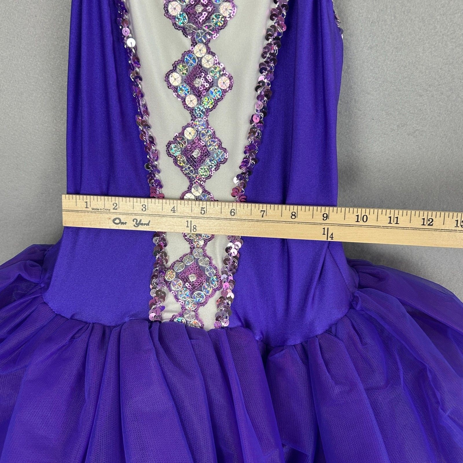 Purple Ballet Leotard Adult Small Tutu Skirt Rhinestone Stage Dance Costume