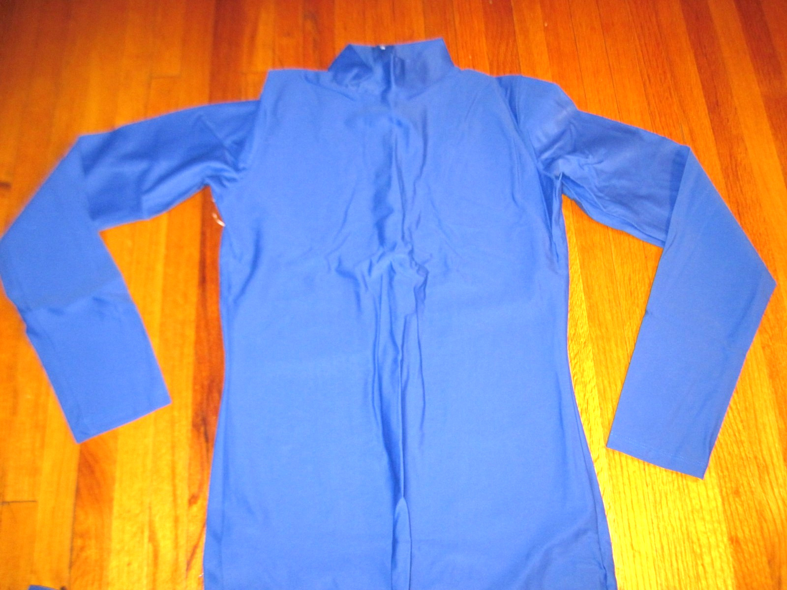 Bal Togs Shiny Royal Long Sleeve T-Neck Foot Less Unitard Jumpsuit Sz Large NWT
