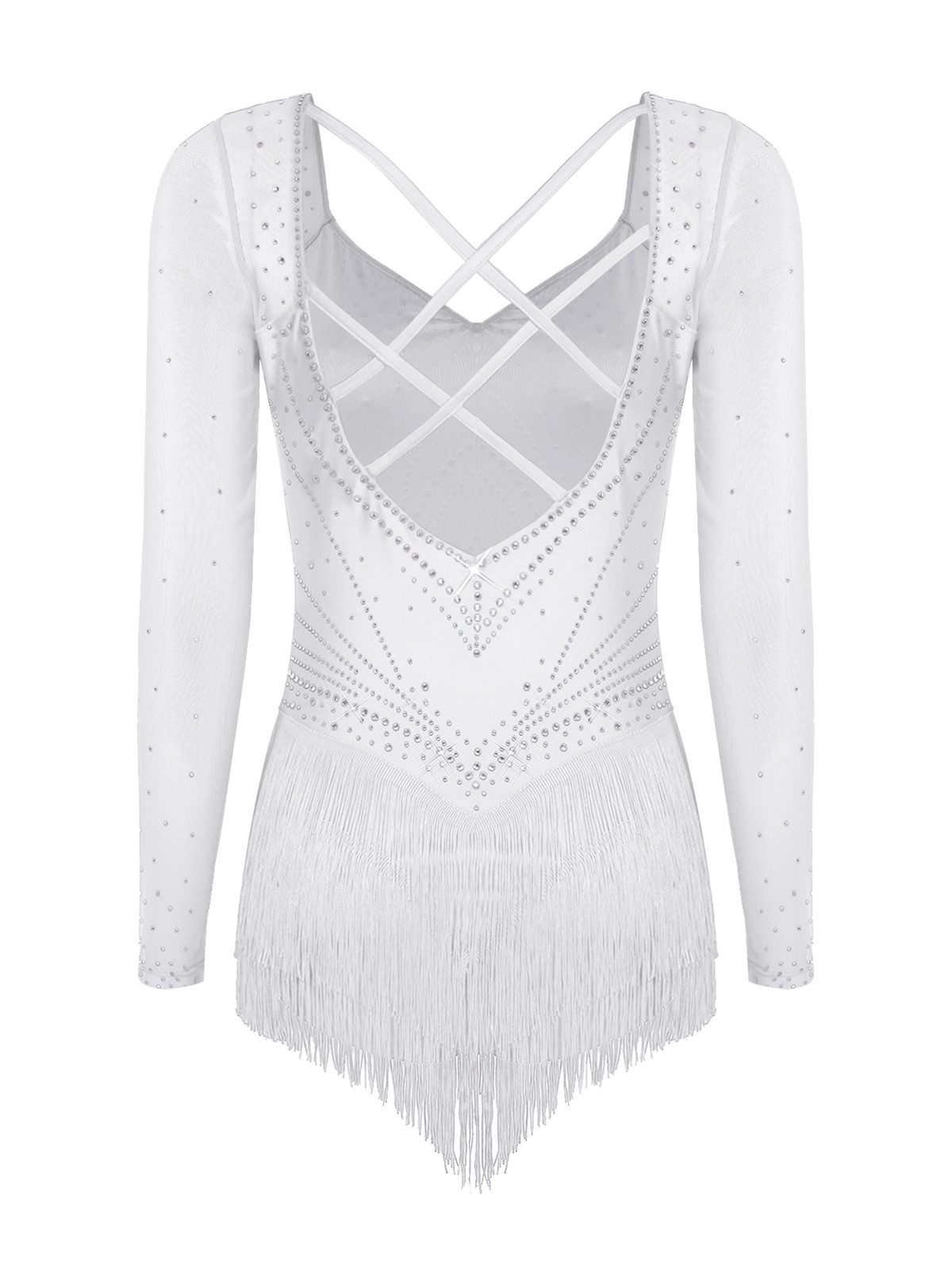 Women Fringe Sequins Latin Dance Dress Tassel Rave Party Ballroom Dance Outfits