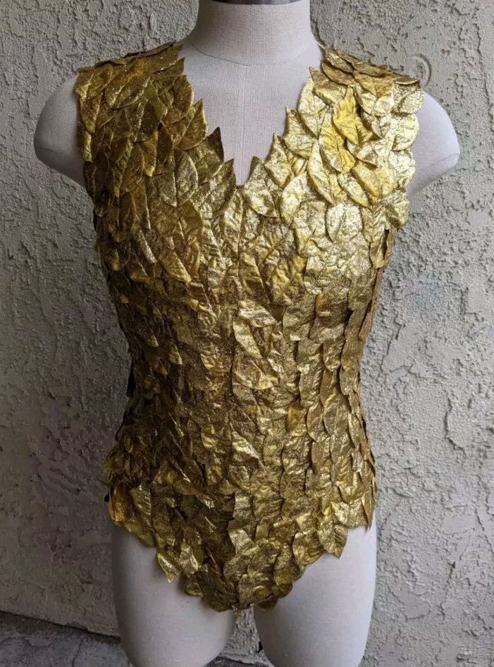 Gold Leaf Custo Made Drag Queen Leotard