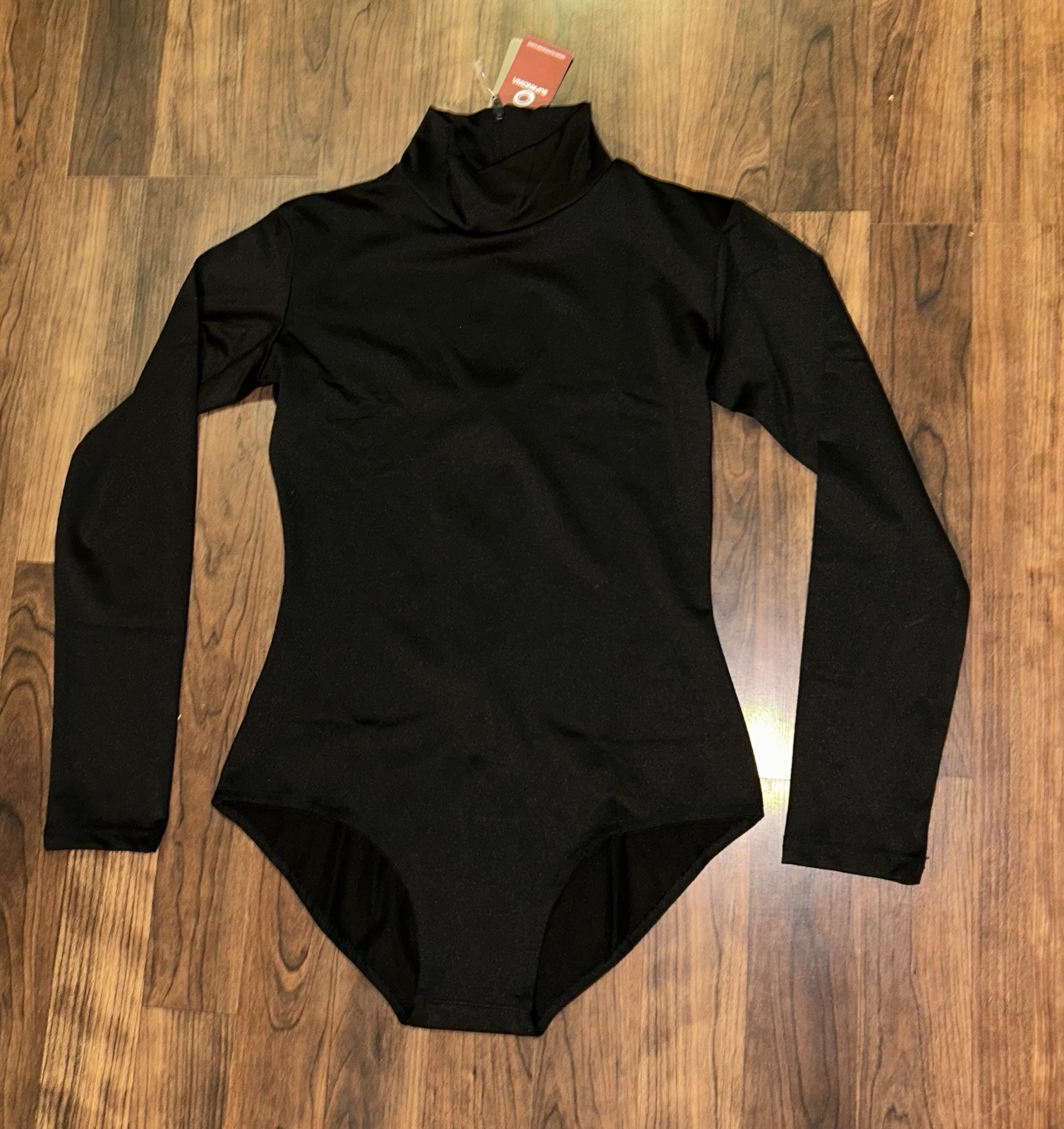 NWT Black Suprnowa Unitard Leotard Long Sleeve Women’s size Small