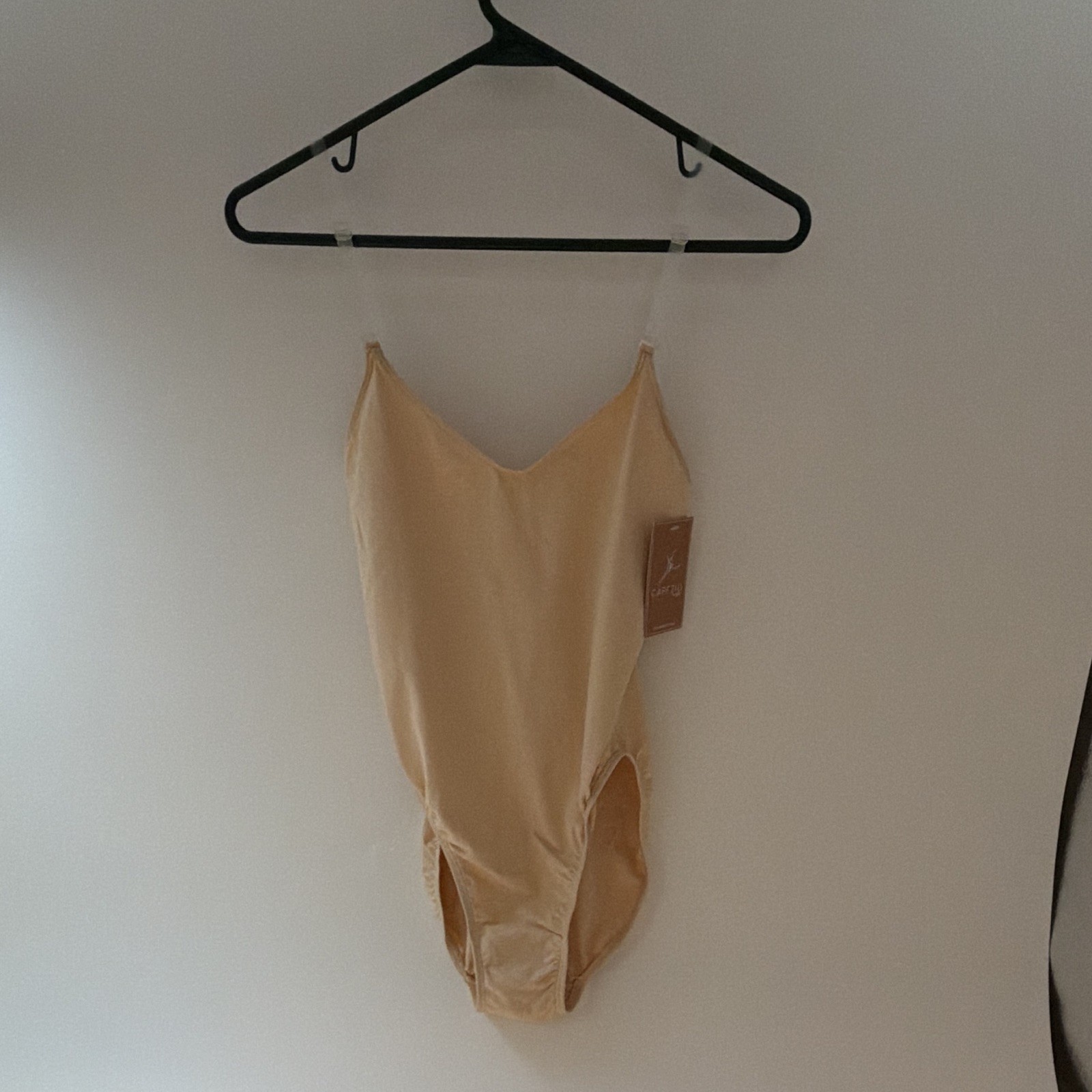 Capezio 3532 Women’s Beige Solid Camisole Leotard Adjustable Straps Nylon