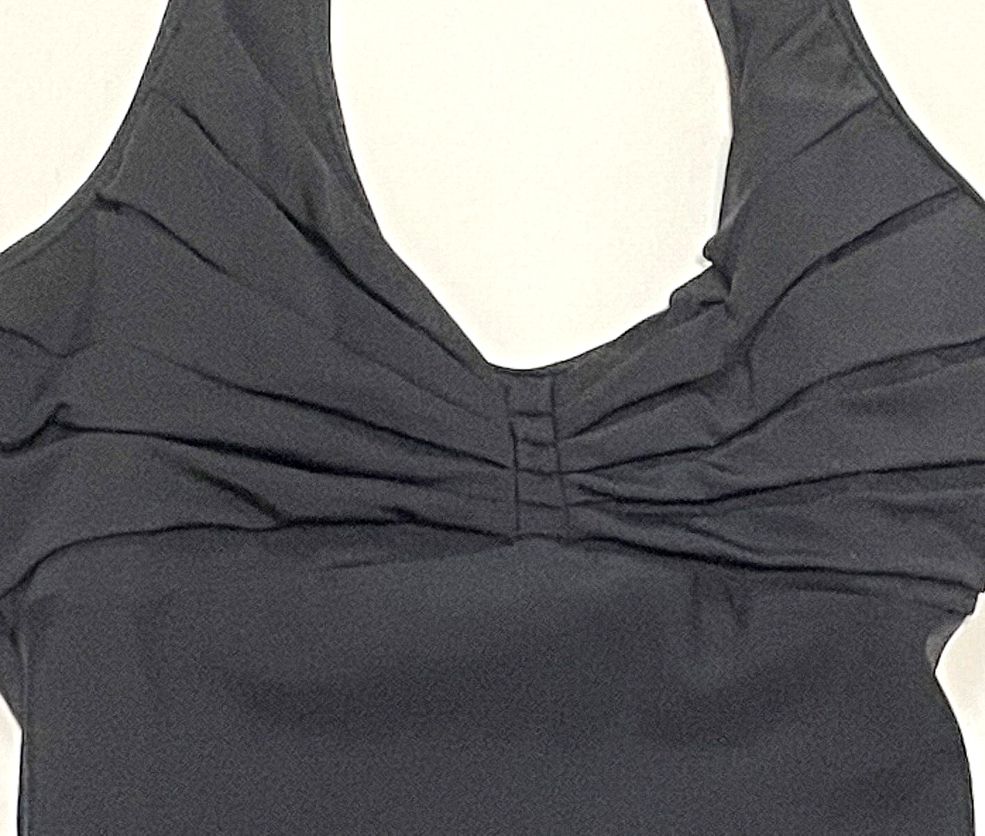 Capezio Pleated Synergy Halter Leotard Bodysuit Back Strap 10190 New Nwt Women L